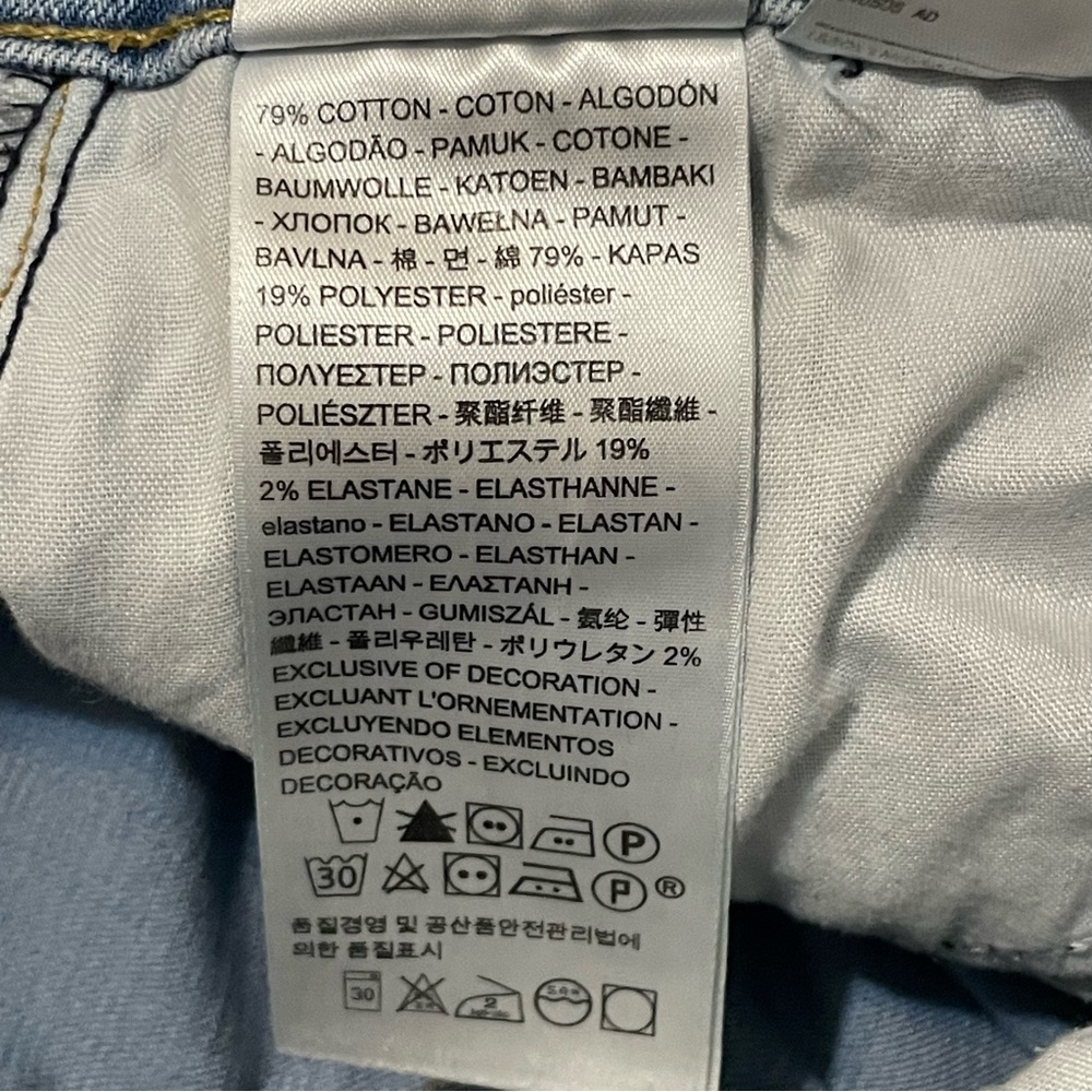 Levi’s 721 High Rise Skinny Jeans Raw Hem Cropped Women’s Size 29 Light Blue - Picture 9 of 10